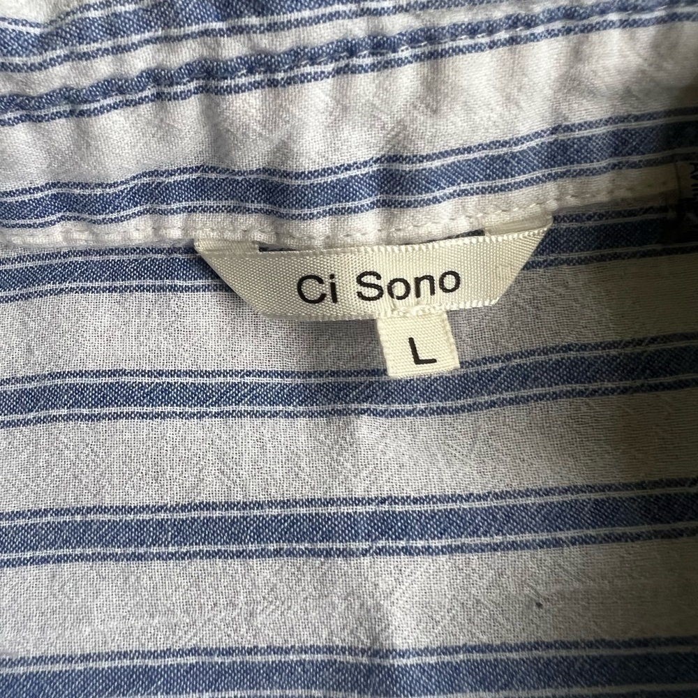 Ci Sono Blue and White Striped Casual Shirt - Picture 7 of 7